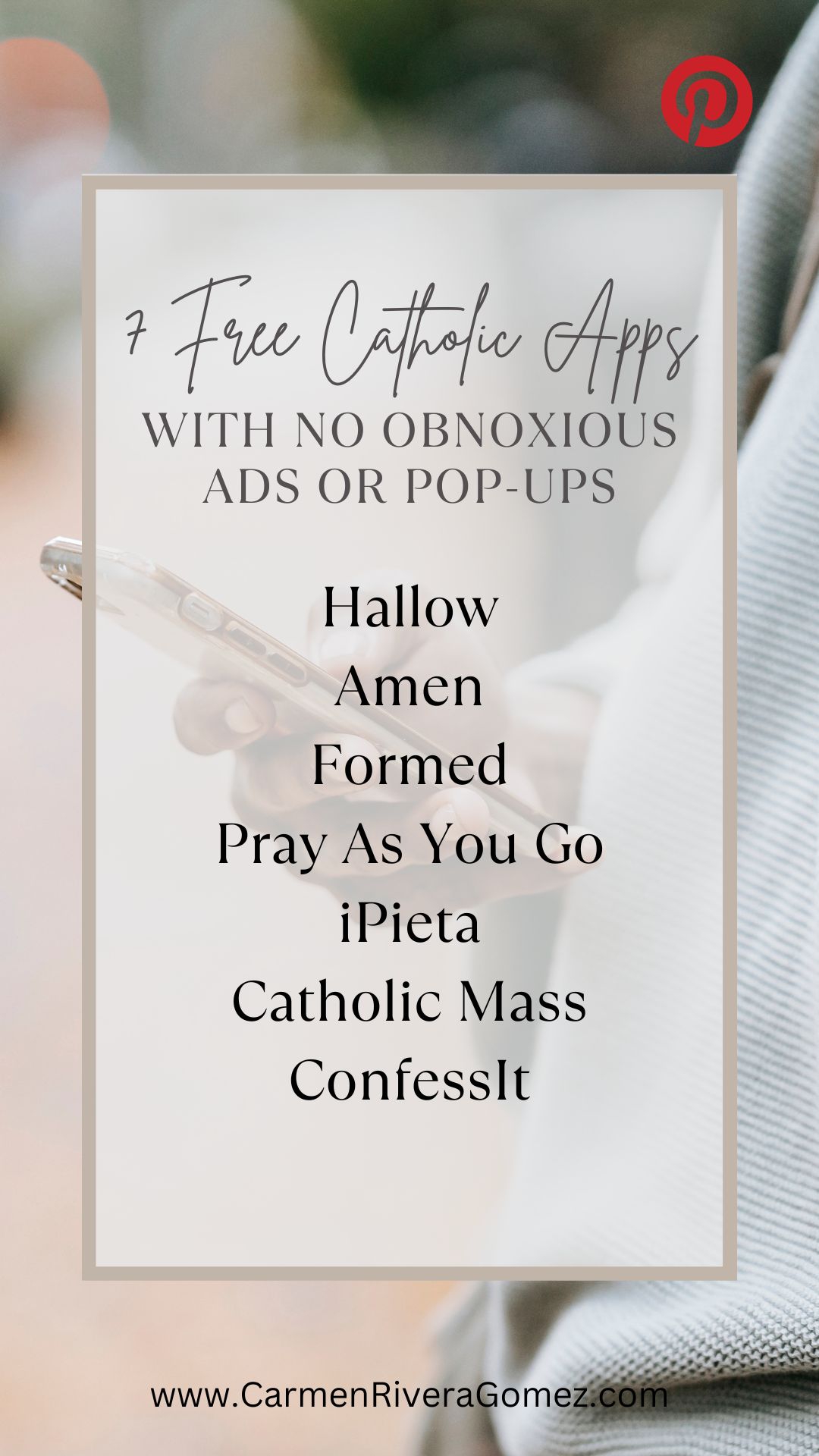 list of 7 free Catholic apps are Hallow , Amen ,  Formed , Pray As You Go , iPieta , Catholic Mass , ConfessIt